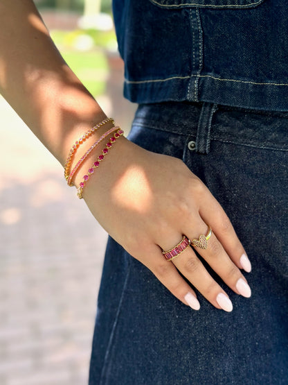 Ombré Heart Tennis Bracelet