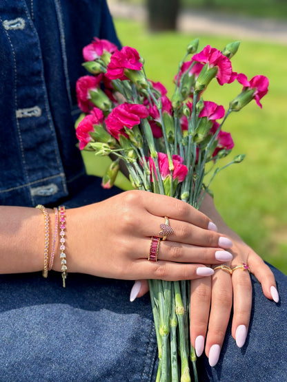 Ombré Heart Tennis Bracelet