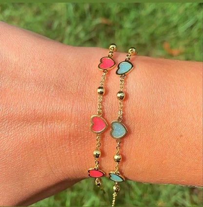 Stained Glass Heart Bracelet
