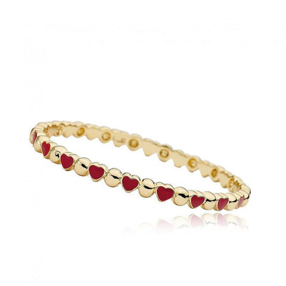 Alternating Heart Enamel Bangle
