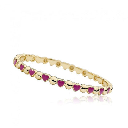 Alternating Heart Enamel Bangle